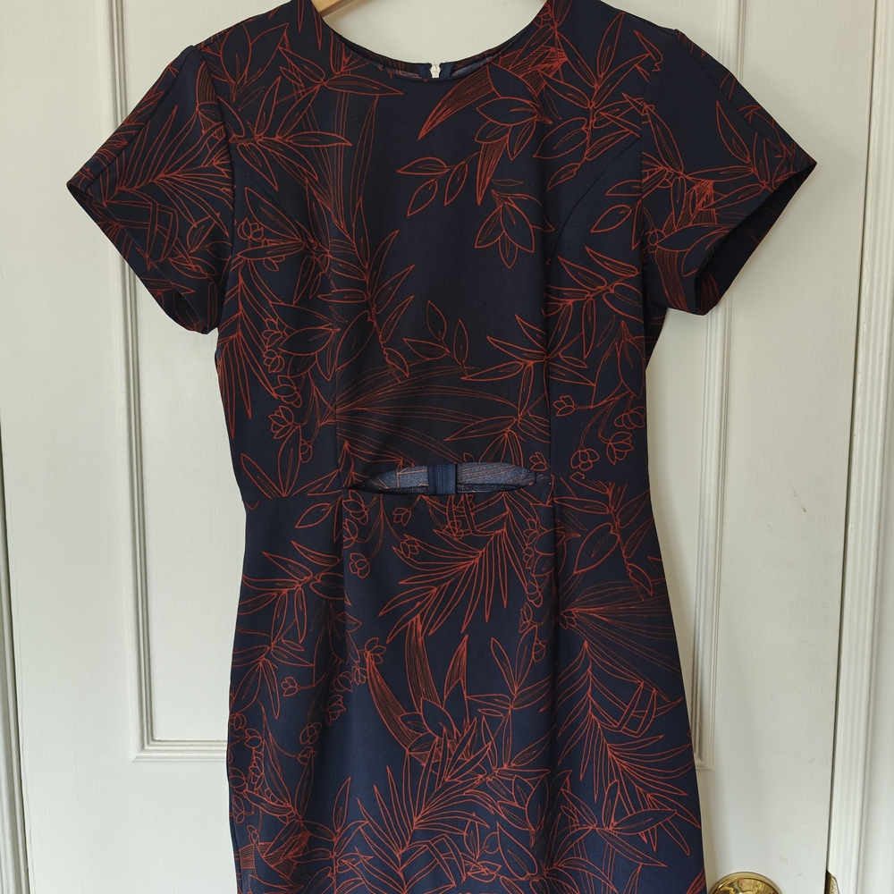 Aritzia Babaton Prosper Floral Navy & Red Dress - Size 4, Small - Office, Event